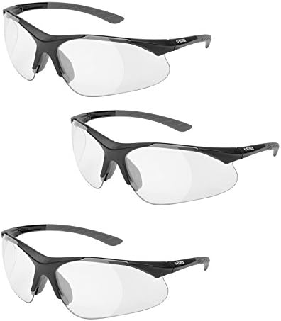 Elvex RX-500C-1.0 Full Lens Magnifier, Black Frame (3 Pair) (1.0 Lens)