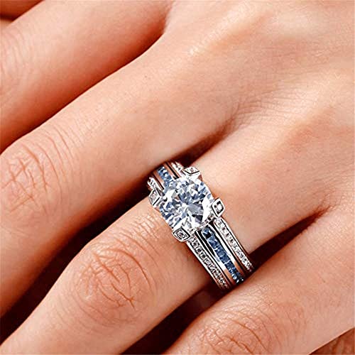 Image of Jeulia Diamond Band Rings for Women cz Sterling Silver Interchangeable Ring Sets Wedding Engagement Anniversary Promise Ring Bridal Sets