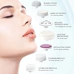 COSLUS Facial Cleansing Brush Silicone Face Scrubber: 7 in 1 FBS-D Electric Exfoliating Rotating Massage Device Waterproof Deep Cleaning Exfoliation Spa Machine - Electronic Skin Care Wash System - Image 3