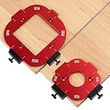JCFANTS 2 Pcs Router Corner Radius Template R10/R15/R20/R25/ R30/R35/R40/R50, Aluminum Router Corner Rounding Jig for Woodworking, 4-in-1 Arc Cutting Guide Set for Trim, Handheld, and Table Routers