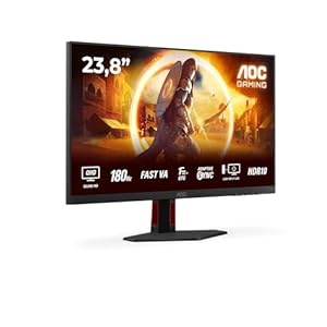 AOC Gaming Q24G4RE - 24 Zoll Quad HD Monitor, 180 Hz, 1 ms, FreeSync Prem., G-Sync comp., HDR10 (2560x1440, 2X HDMI 2.0, 1x DisplayPort 1.4) schwarz-rot