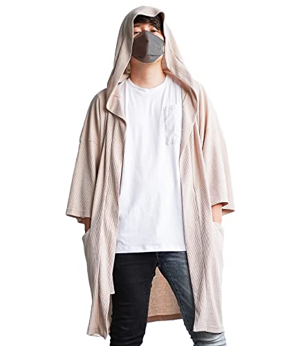 Image of Men's Long Noragi Hoodie Oversized Kimono Jacket One Size Cardigan Coat