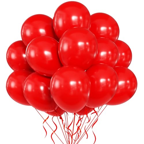 Yehnda Ballon Rouge 100Pièces 12Pouces Latex Hélium Pour Fête d'Anniversaire Mariage Diplôme Noël