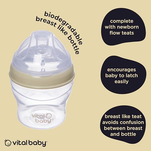 Vital Baby Nurture Breast-Like 0m+ Baby Feeding Bottles, 150ml 1pk, Self-Sterilising in 3 Mins, Triple Anti-Colic Valves, Slow Flow Teats, EarthSmart Biodegradable, BPA-Free - Image 5