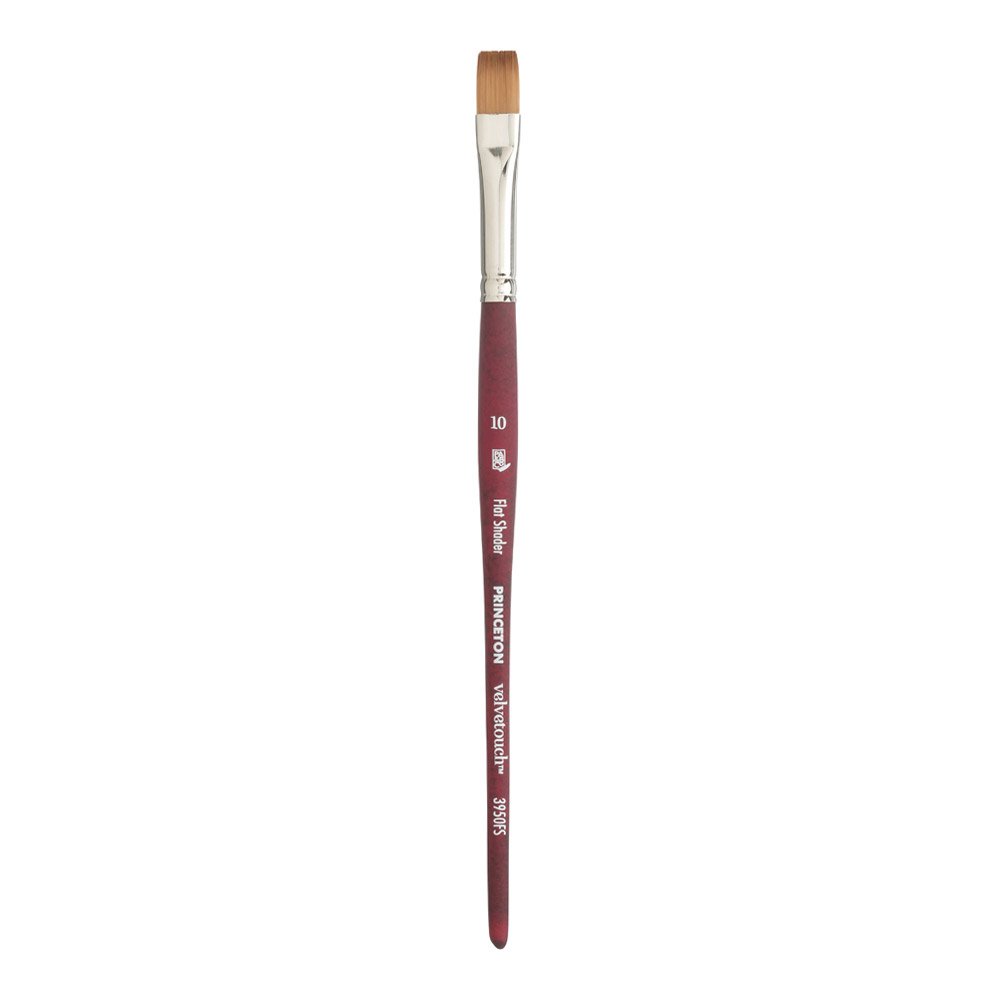Princeton Velvetouch, Series 3950, Paint Brush for Acrylic, Oil and Watercolor, Flat Shader, 10