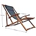 Casaria® Sonnenliege Holz Wetterfest Klappbar Verstellbar 160kg Belastbar Armlehne Nackenkissen Garten Balkon Liegestuhl Akazie 94x94x60cm Anthrazit