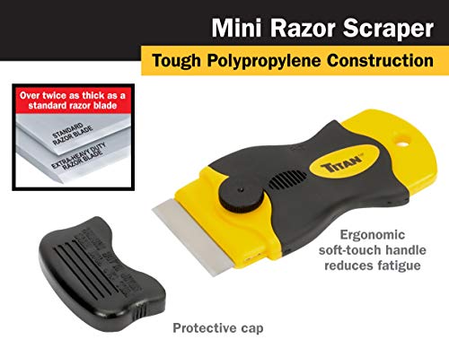 Titan 12031 4-Inch Mini Razor Scraper | Includes 1 Extra Heavy-Duty Razor Blade #TOP2