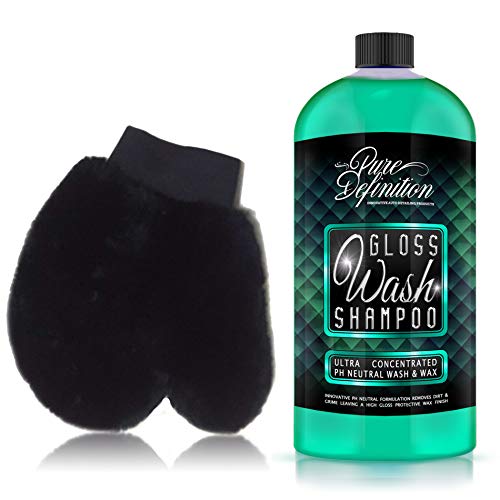 Pure Definition Car Washing Kit Wash Mitt And Wash And Wax Shampoo Cleaning Detailing Set