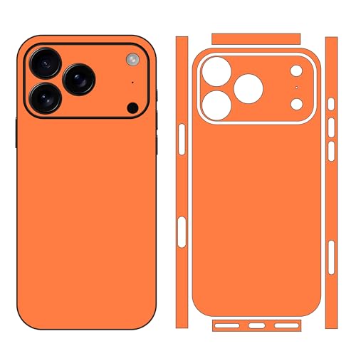 Autocollant iPhone 17 Pro orange en vinyle pour protection arrière et caméra