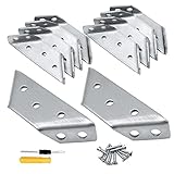 GZhaizhuan 15 Stk Winkelverbinder, Edelstahl Eckverbinder für Holzregale Schränke Tische Stühle Möbelbefestigung, mit 100 Schrauben & 1 Schraubendreher