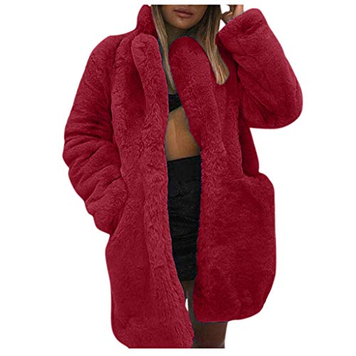 Women Faux Fur Loose Coats Winter Hooded Cardigan Jacket Warm Thick Outerwear Coat