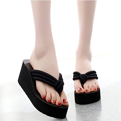 Happyyami Womens Sandals Women Platform Slipper Heel Sandals Slipper Non- Slip Beach Shoes Women Wedges Summer High Heel Slippers Sandals for Women Sandals Women3