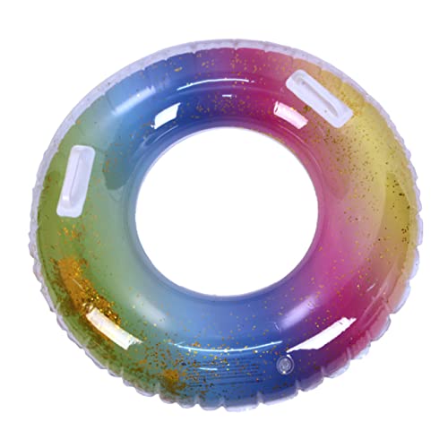 Gogogmee Inflatable Pool Floaty Rainbow Swimming Ring Large Heavy Duty Float Ring Water Pool