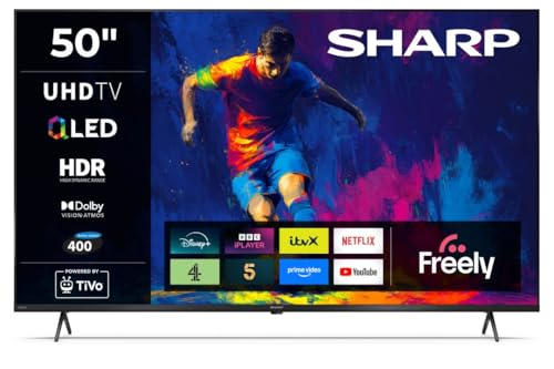 Sharp 50-inch 4K Ultra HD QLED Smart TV Dolby Vision Dolby Atmos HDMI eARC Freely Included 50HM5345KB (HM Series)