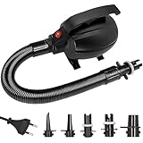 Elektrische Luftpumpe,600W Elektrische Pumpe mit 5 Düsen,Luftpumpe Elektrisch,Luftmatratze Pumpe für Airtrack Matte,Air Pump für Matratze Aufblasbarer Pool Schwimmring