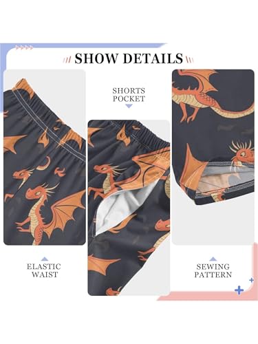 ZZKKO Cartoon Flying Dinosaur Boys Pants for Kids Jogger Pants with Pockets S4