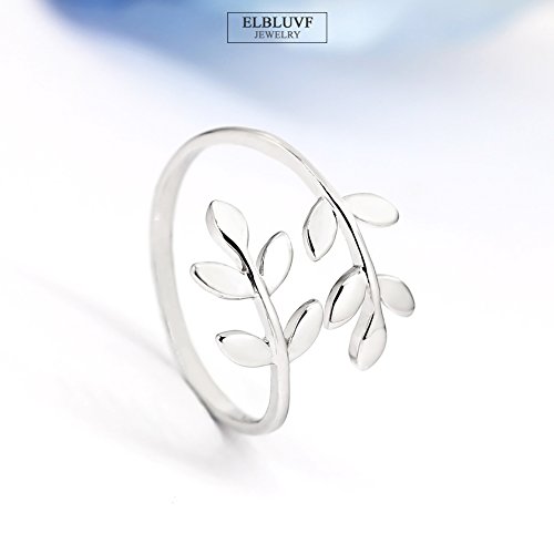 ELBLUVF Stainless Steel Silver Plated Leaves Leaf Laurel Adjustable Branch Ring Jewelry for Women by ELBLUVF - Used condition - Image 8