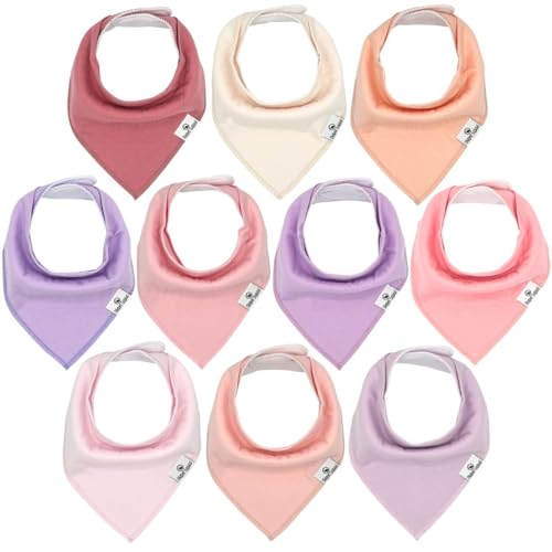 Image of DiaperSquad's 10-Pack Baby Bibs for Drooling and Teething, Bibs for Boys, Baby Girl - Solid Cotton Baby Drool Bibs