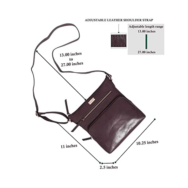 Crossbody Bag for Women – Genuine Leather Large Purse with Multiple Pockets and Adjustable Strap – Fits iPad Pro 11” - Image 4