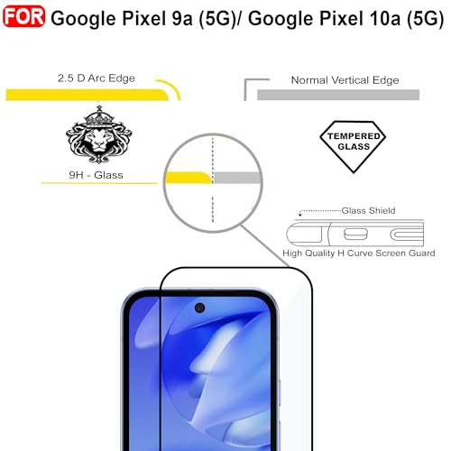 Image of CEDO Tempered Glass for Google Pixel 9a / Pixel 10a (5G) | Screen Protector Full HD Quality Tempered Glass Anti-Scratch Edge to Edge Coverage with Easy Installation Kit (Black)
