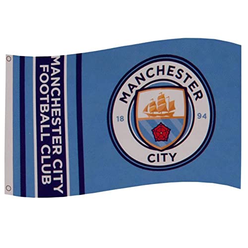 Manchester City FC Wordmark Flag Official Merchandise
