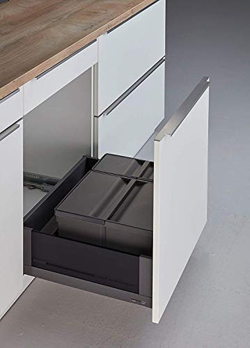 Wesco Pullboy Vario 9XL Einbauabfallsammler grau variabel Aufbewahrung mit Einzeldeckel Verschiedene Größen (60er Schrank, 277mm hoch)