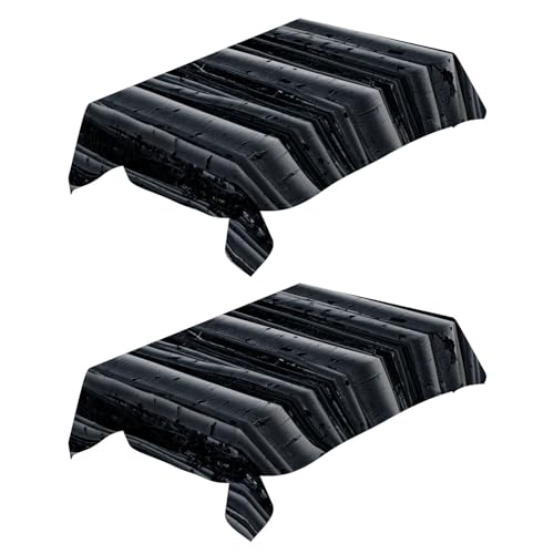 Nappe rectangulaire lavable forêt 2 pièces imperméable table basse 120x160 - 2