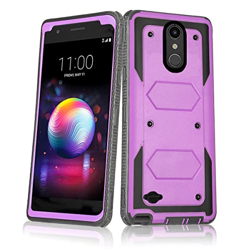 Asuwish Phone Case for LG K30 2018/Premier Pro LTE/Phoenix Plus/Harmony 2/K10/K11/Xpression Cover Hybrid Shockproof Proof Full Body Heavy Duty Cell Accessories LGK30 K 30 30K LMX410 Women Men Purple