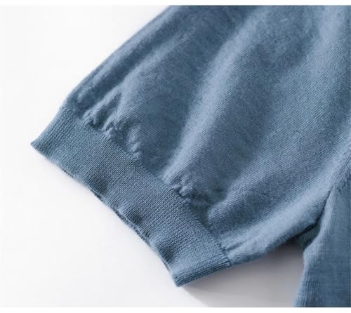 Men's Pullover Sweaters Solid Color Thin Short Sleeve Casual Plus Size Knit Sweater4