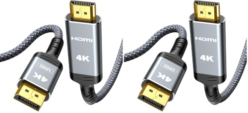 Image of Highwings 4K DisplayPort to HDMI, Uni-Directional Only DP to HDMI 6.6FT (Pack of 2)
