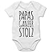 Produktbild Shirtracer Vatertagsgeschenk Papa Tochter & Sohn Baby - Papas ganzer Stolz - 3/6 Monate - Weiß - Baby Strampler Papas stolz - BZ10 - Baby Body Kurzarm für Jungen und Mädchen