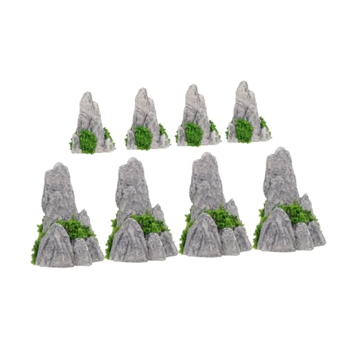 BCOATH 8個 ミニチュア製ロッカリー 耐久性ある人工盆栽山モチーフ 室内苔盆栽やミニ園芸にな軽量装飾品 にも適したマイクロランドスケー