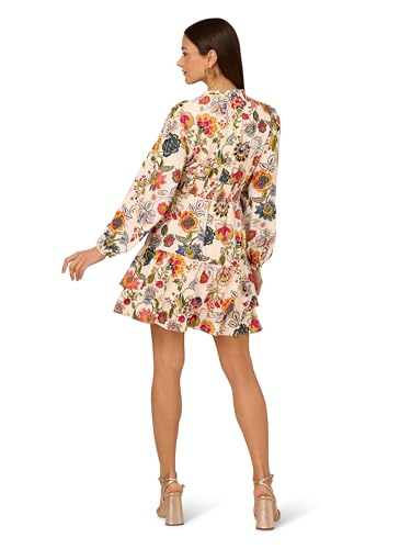 Image of Adrianna Papell Women's Smocked Printed Short Dress