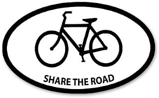 AK Wall Art Share The Road Bicycle Oval Vinyl Sticker - Car Window Bumper Laptop - Select Size