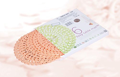 Indian Plastic Table Mat / Coffee Mat / Place mats, Kids Placemats, Non-slip Waterproof / Colors : Light Orange / Size : 150 mm Dia / Set of 6 Table Mats / [Krish-Misc-AD30]