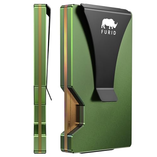 Image of furid Minimalist Card Wallet for Men Slim: Rfid Metal Wallet with Money Clip Credit Card Holder - Gift for Man Husband at Brithday Stocking Stuffers