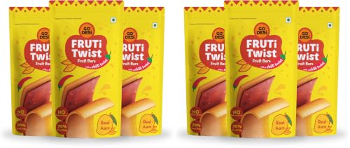 Image of GO DESi Real Aam Fruti Twist Fruit Bars - 3 x Pack of 20 pieces, Aam Papad, Mango Fruit Jelly
