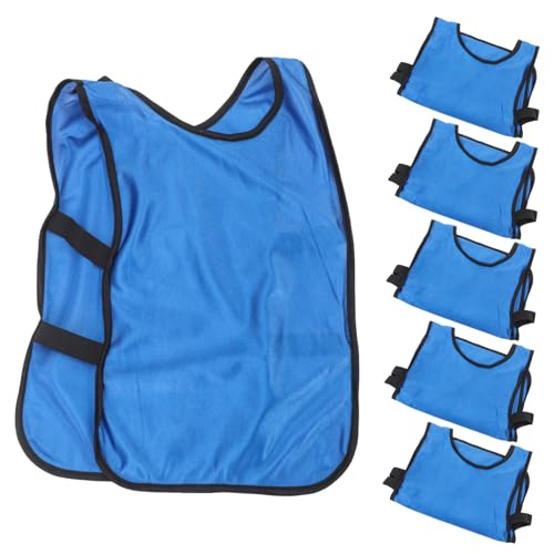 Toddmomy 6Pcs Breathable Soccer Training Vests Lightweight Pinnies for Unrestricted Movement Durable for Football and Basketball Practice Blue Color