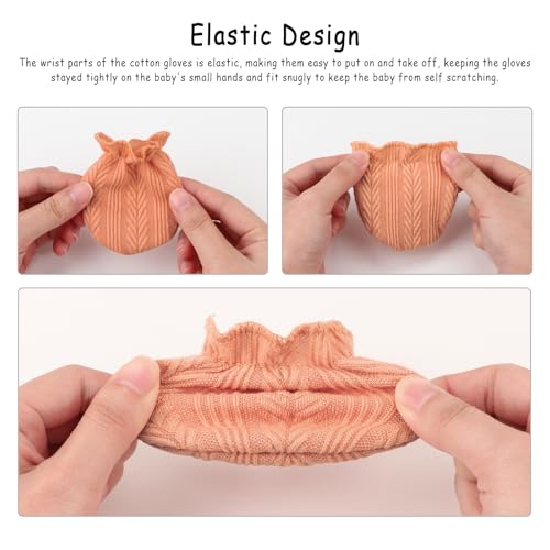 Image of AQOKKA Baby Swaddle Blankets with Bow Hat Mittens Set Wheat-Pattern Infant Receiving Blankets Swaddles for Newborns Unisex Toddler Swaddle Wrap Sets for Baby Girls Boys Nursery Warm Shower Gift