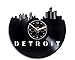 Kovides Detroit City Wall Clock Vintage Vinyl Record Retro Wall Clock Detroit City Art Wall Clock 12 Inch Detroit City Birthday Gift Detroit City Gift New Year Gift USA City Home Decor