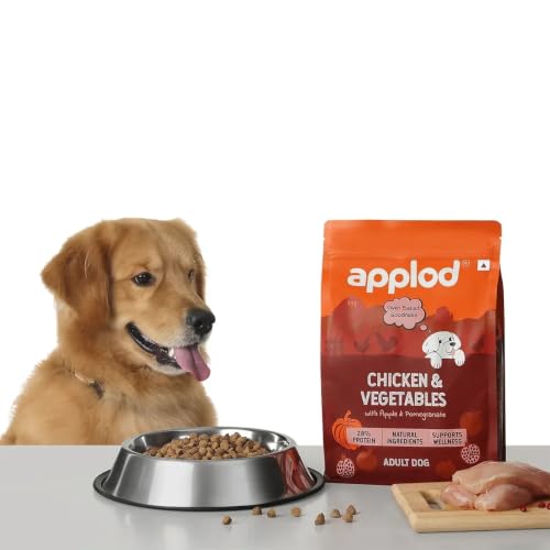 Image of Chicken & Vegetables with Apple & Pomegranate Adult Dry Dog Food | Oven-Baked Complete Nutrition for Skin & Coat Health | Vet-Reviewed Formula | 150g
