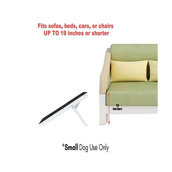 MEWANG-19-Tall-Adjustable-Pet-Ramp-Wooden-Folding-Portable-Dog-Cat-Ramp-Perfect-for-Bed-and-Car-Non-Slip-Carpet-Surface-4-Levels-Height-Adjustable-Ramp-Up-to-90-Pounds-Small-Dog-Use-Only 4 Levels Height Adjustable Dog Ramp