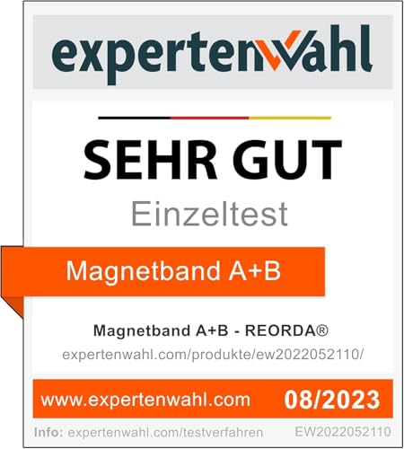 Reorda® Magnetband A B (EXTRA STARKER 3M KLEBER) Selbstklebender Magnetstreifen für Fliegengitter & Moskitonetze für beste gegenseitige Anziehung - Magnetband selbstklebend