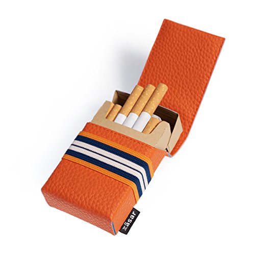 FLAPCASE N°1 • ENDURO • Designer Zigarettenetui, Made in Austria, Gummiband, Leder vegan Zigarettenbox für 19, 20, 21 Packungen, regular King-Size