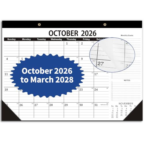 Image of Desk Calendar 2026-2027,October 2026 to March 2028, Desk Calendar 2026-2027 with to-do list,Calendar 2027-18 Months,2027 Calendar 17 inch x 12 inch for Home or Office.
