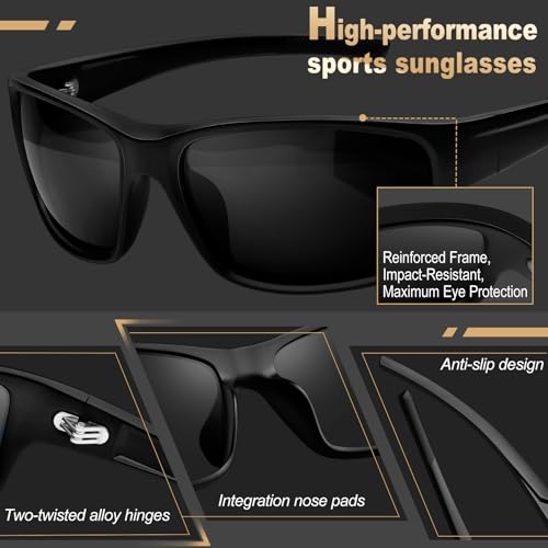 KANASTAL Sunglasses for Men Polarized Sunglasses UV400 Square Fashion Matte Frame Sun Glasses3