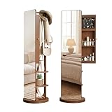 Mansfieler Solid Wood Jewelry Armoire with Full Length Mirror