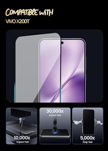 Image of Lensarmor Compatible with Vivo X200T Screen Protector (1 Pack) - 0.15mm Ultra-Thin Tempered Glass, Ultrasonic Fingerprint Compatible, HD Clear Display & Case-Friendly Design