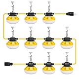 [3-Prong]Summstar 100ft LED Construction String Lights, 100W 10000lm LED String Work Lights, Construction Temporary Lights(100ft 3-Prong)