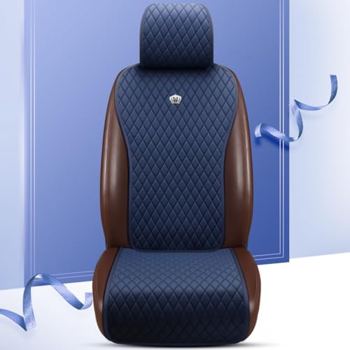 Image of Blue Seat Covers Leather Auto Seat Cushion Covers 2 /3 Covered 11PCS Universal Seat Covers Fit Car /Auto /SUV (A-Dark Blue)